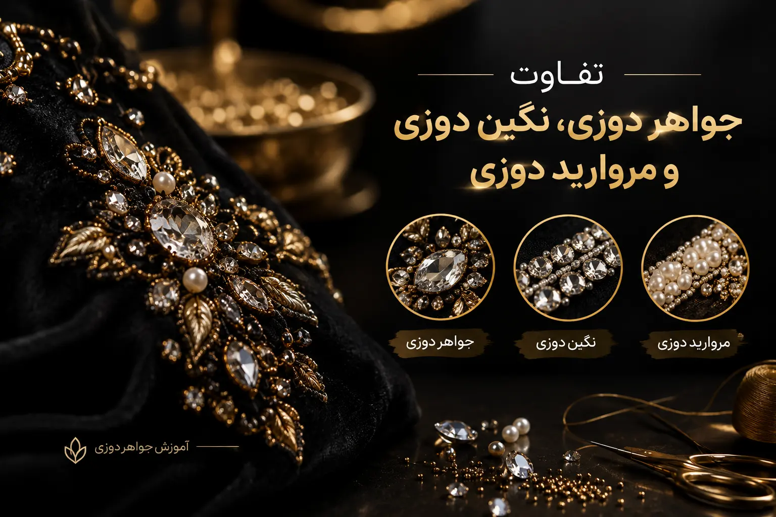 تفاوت جواهر دوزی، نگین دوزی و مروارید دوزی